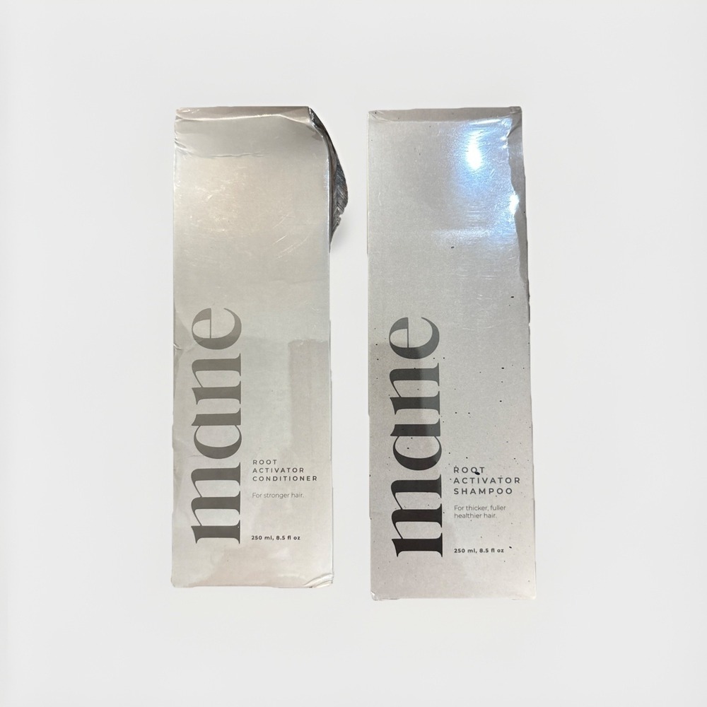 NIB Mane Root Activator Shampoo & Conditioner 8.5 oz/each Stronger Thicker Hair